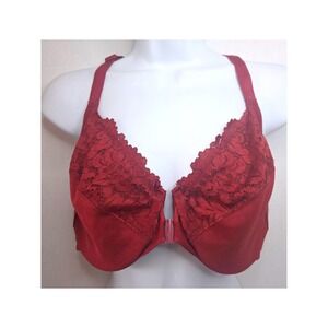 Delimira Front Close Racerback Underwire Lace Bra Burgundy W657 42B